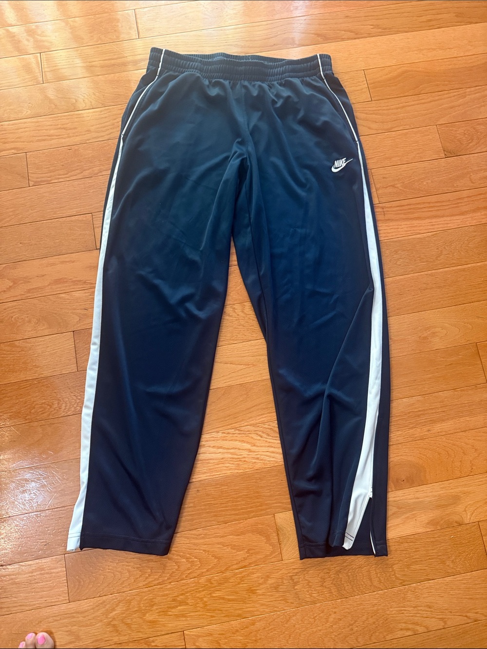 Nike Black Track Pants with White Side Panels